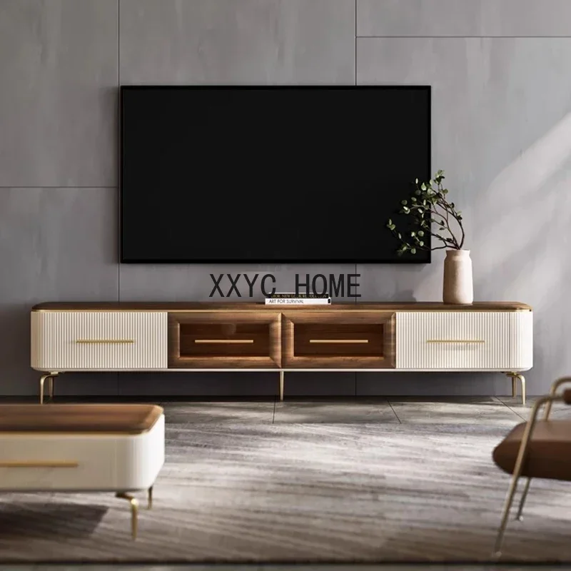 

Роскошная подставка для шкафа для гостиной, художественный дизайн, пол из массива дерева, прямоугольная ножка, универсальный стол, минималистичный стол для хранения, мобильная мебель