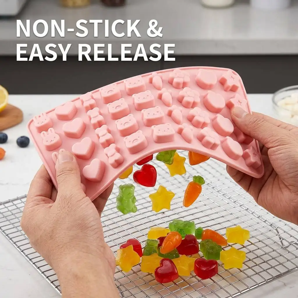 54-Hole Mini Silicone Molds for Gummy Drops Chocolate Candy DIY Handmade Soap Wax Melt Resin Molds Crafting Supplies