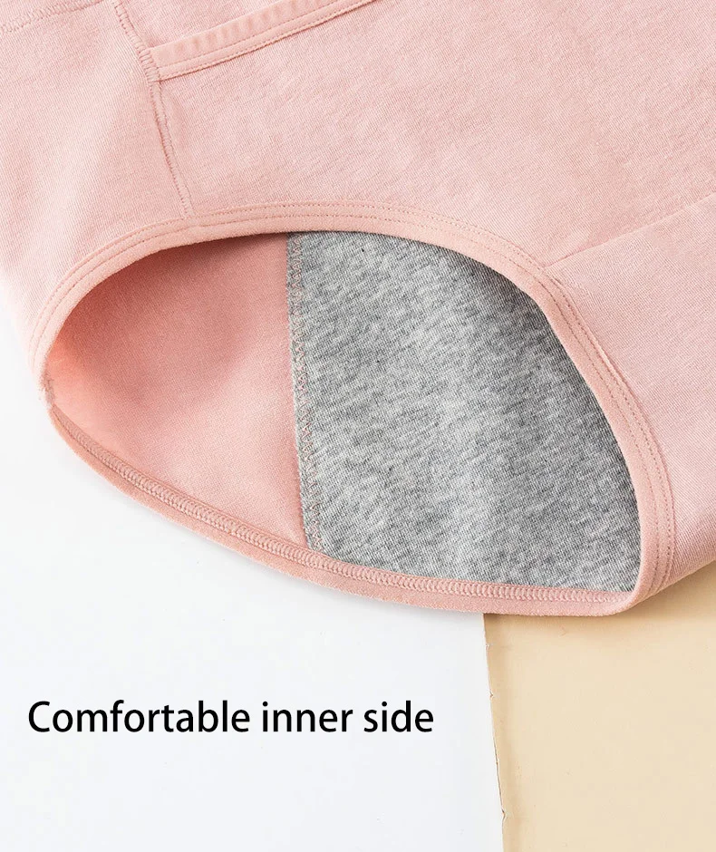 Women\'s Cotton higth waist panties  Menstrual cycle absorbent underwear female Leak Proof Physiological Pants Briefs For Menstru