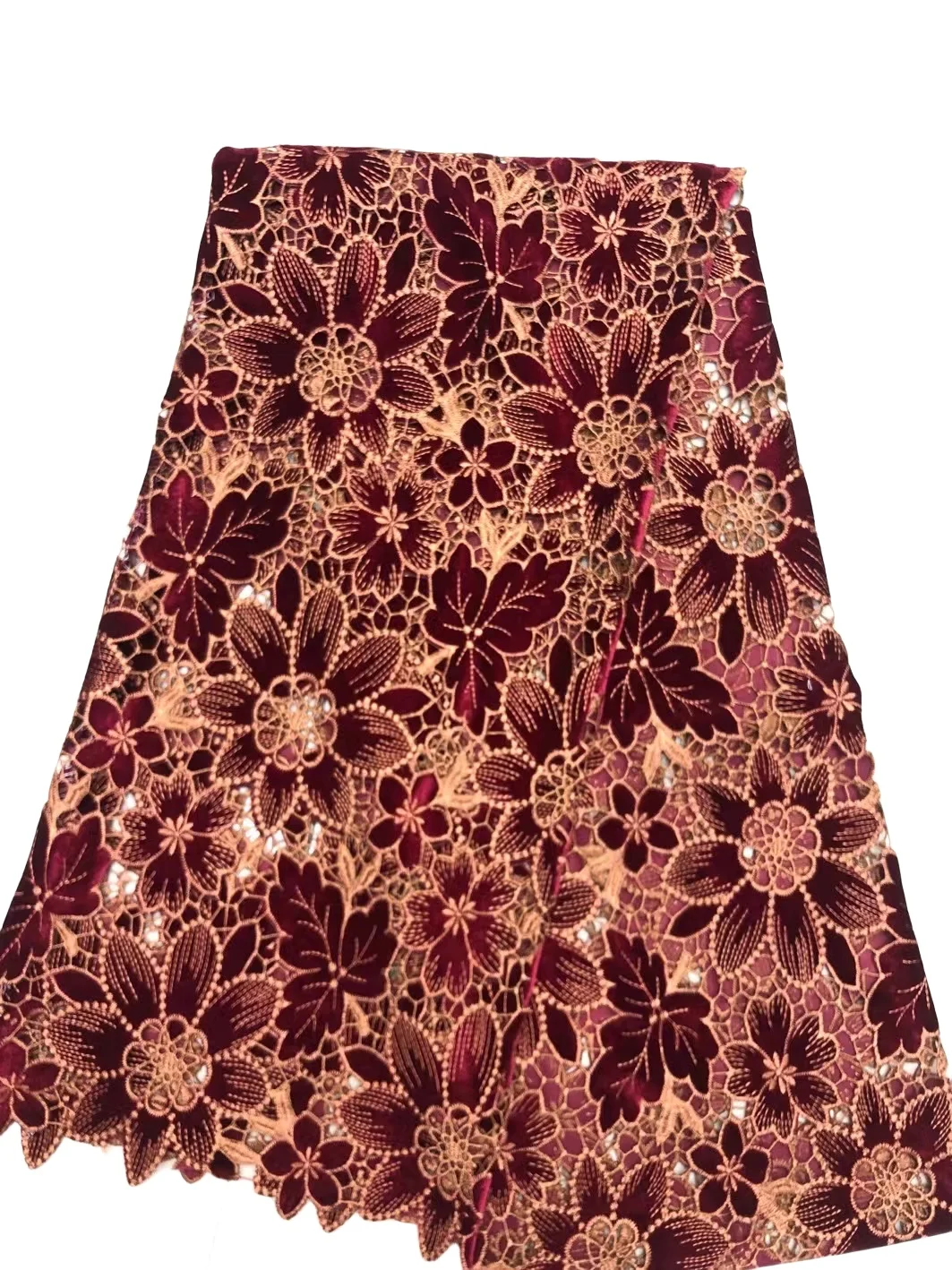 Hot sales Latest Delicate Best Quality Soft Embroidered Velvet lace fabric For Party Evening Dress U_Ge5898 U_GE5398