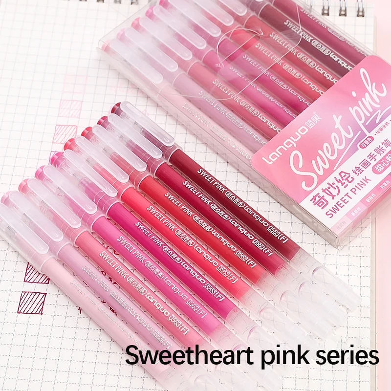 9/18Colors Morandi Glitter Gel Pen Journal Notebook Marker Student Painting Graffiti Color Pen Stationary Office School Supplies