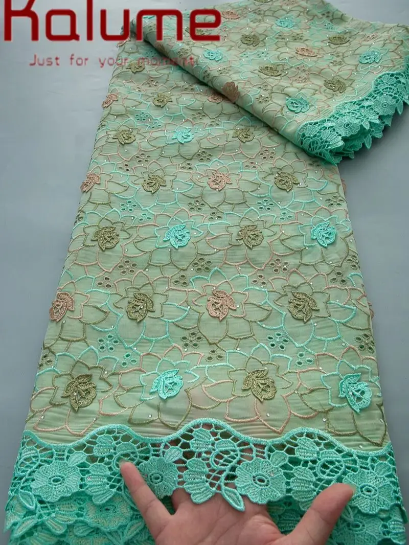 

Kalume Lace Swiss Voile Lace In Switzerland 2025 High Quality African Cotton Lace Fabric With Rhinestone for Wedding Party Dress