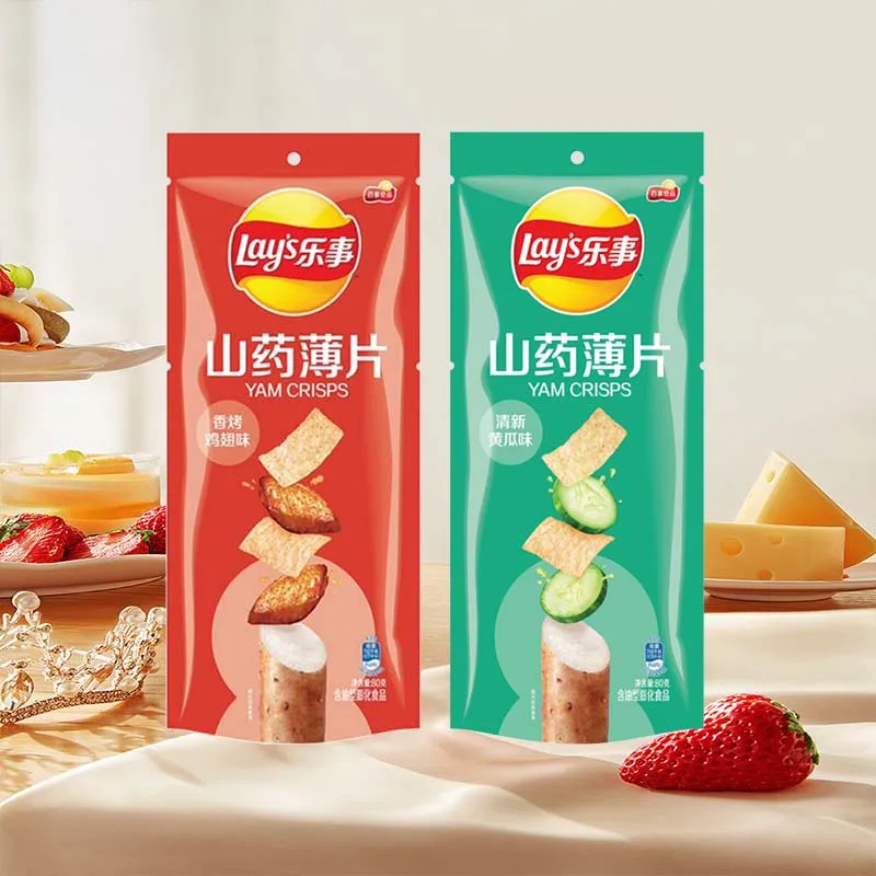 رقائق ليز يام رولز 2.82 أونصة (80 جرام) * 3 عبوات من الأطعمة المنتفخة، وجبات خفيفة مكتبية، وجبات خفيفة غير رسمية، وجبات خفيفة للأطفال، مع أكياس بالجملة