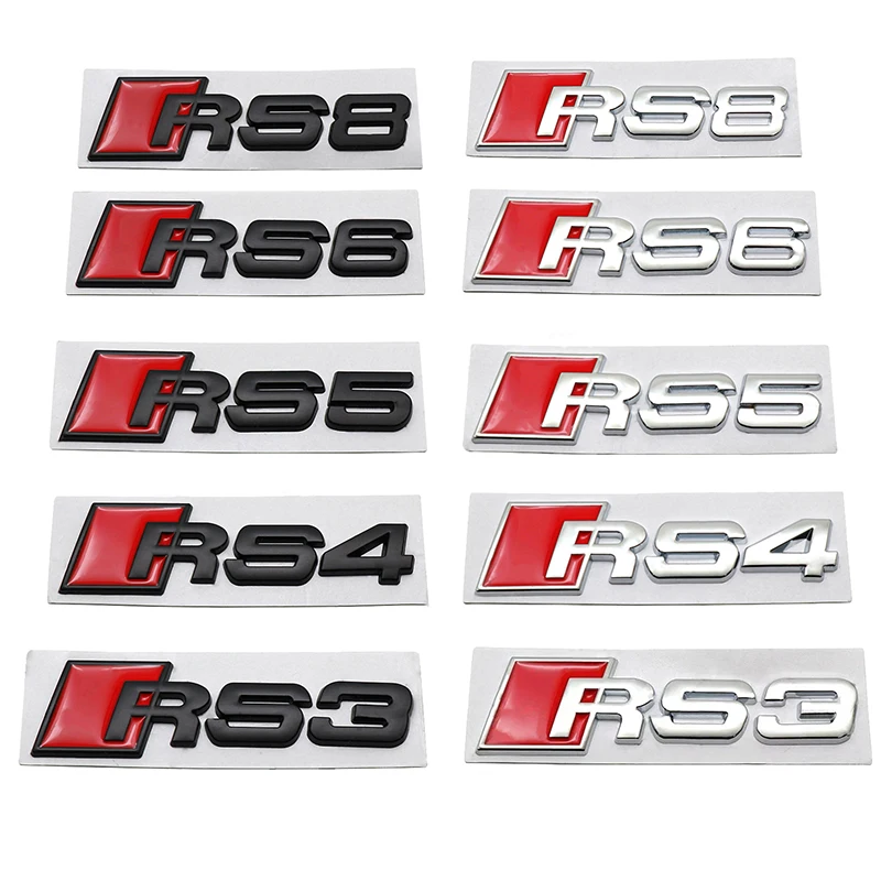

3D Emblem Logo Car Letter Sticker Badge Rear Trunk Decal For Audi RS RS3 RS4 RS5 RS6 RS7 RS8 A1 A3 A4 A5 A6 A7 A8 Q2 Q3 Q5 Q7 Q8