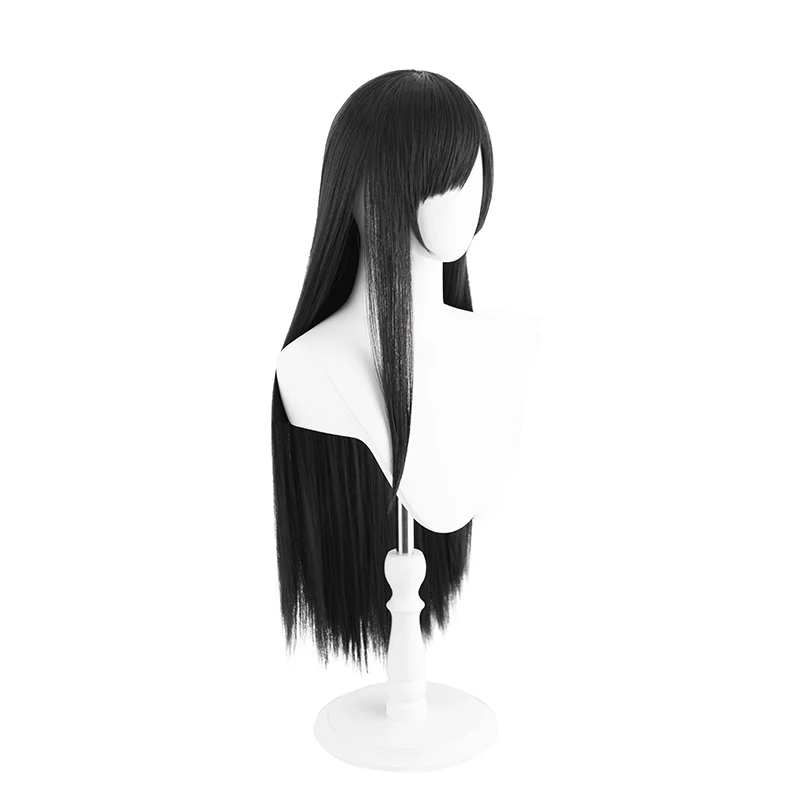 ROLECOS FF VII Tifa Cosplay Wig Game FF7 Remake 80cm Black Women Wigs Heat Resistant Perucas Synthetic Hair