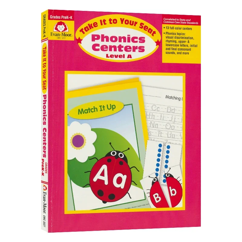 Evan-Moor Take It to Your Seat Phonics Centers, Grades PreK-K Workbook,aged 4 5 6 7, English book 9781557999801
