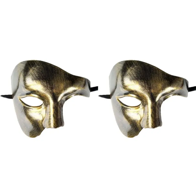 Most-2X Carnival Half Face Phantom Mask Antique Phantom Of The Opera Ball Party Nightclub Club Mask