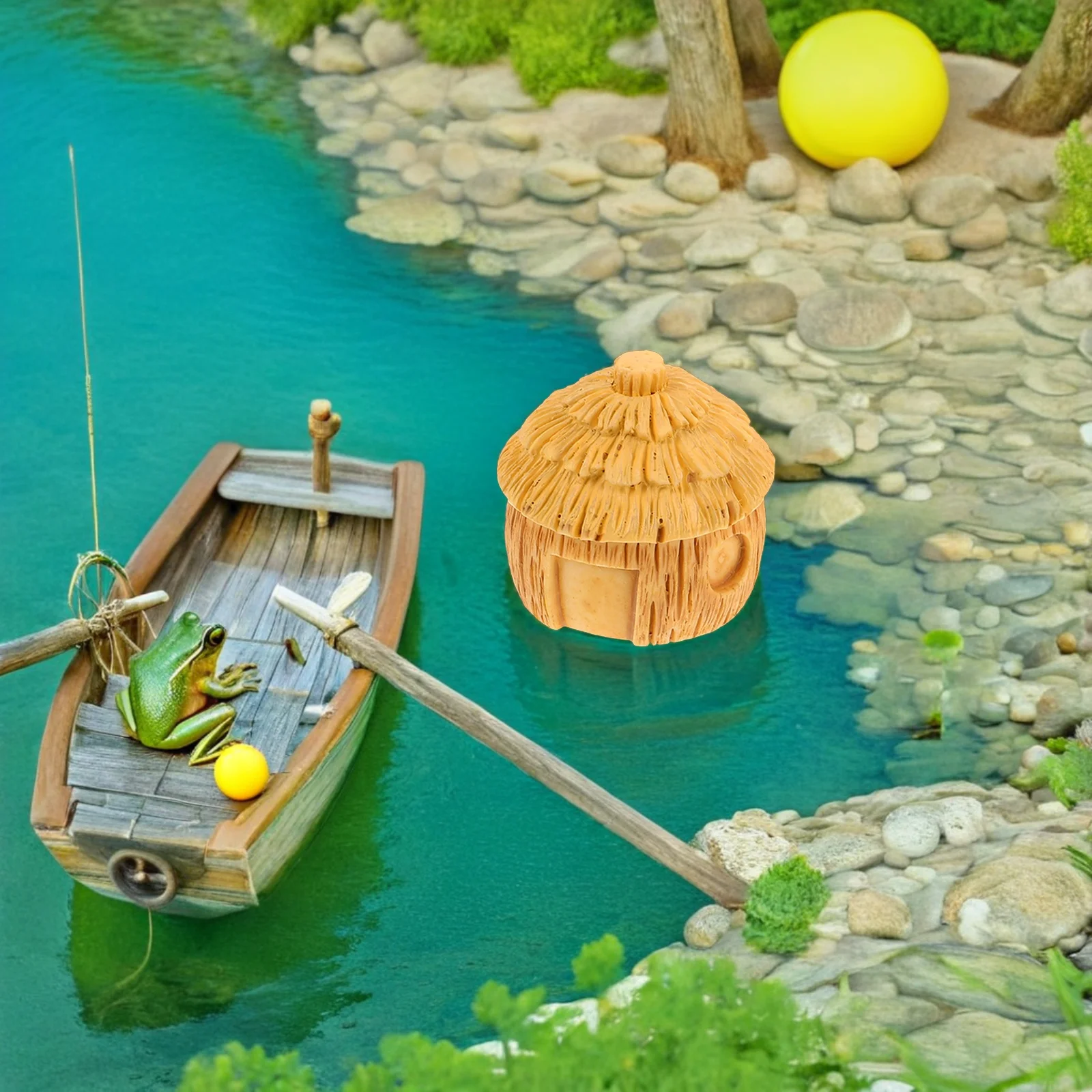 

5 Pcs Micro Landscape Ornament Garden Resin Ornaments Mini House Decorations Figurine Farmer Dollhouse