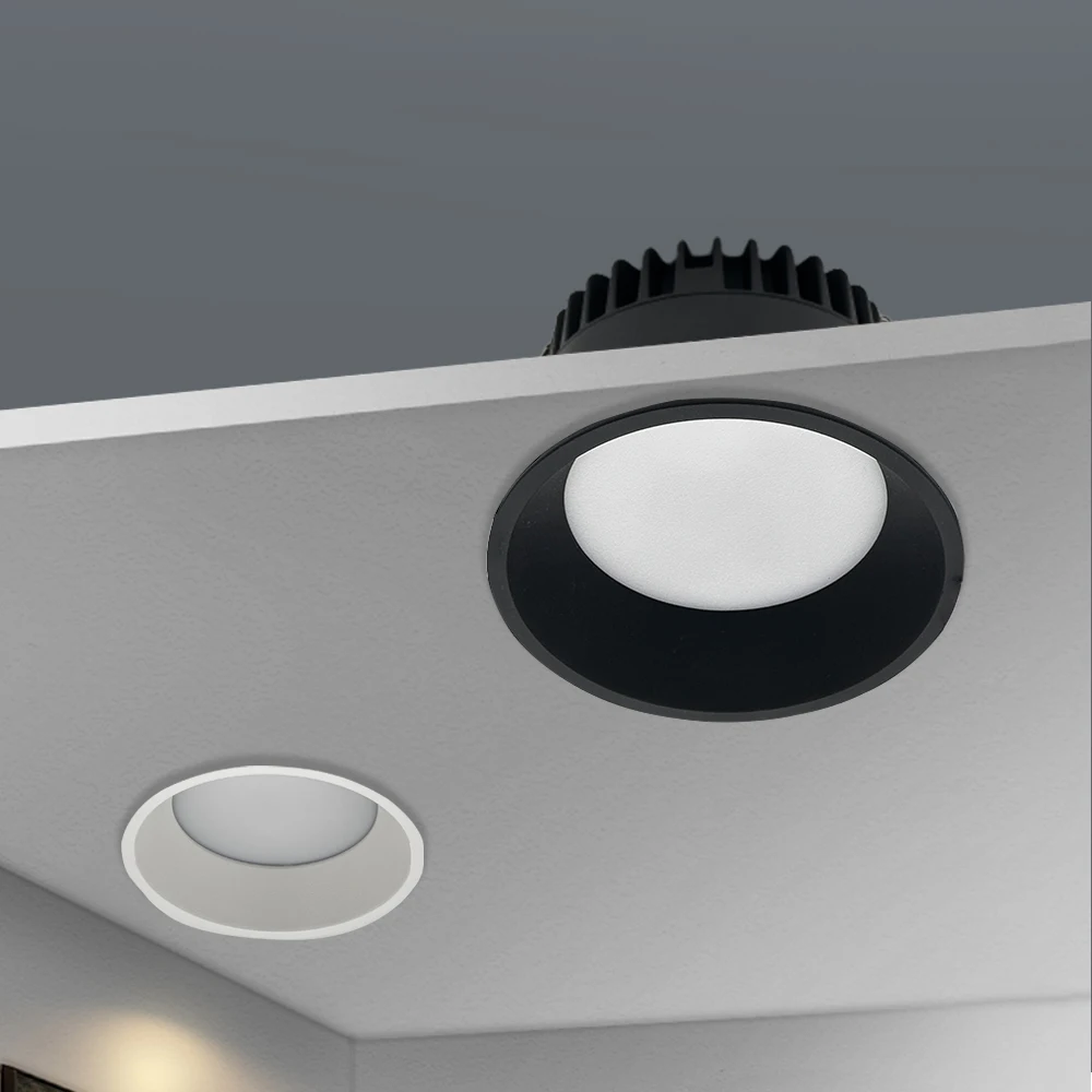 Recessed Anti Glare LED Downlights Black/White LED Ceiling Spot Lights AC85~265V Background Lamps Indoor Lighting