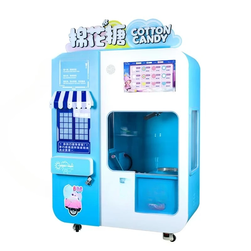 Commercial Unattended  Candy Vending Machine Robotic Arm Touch Screen Candy Floss Vending Machine
