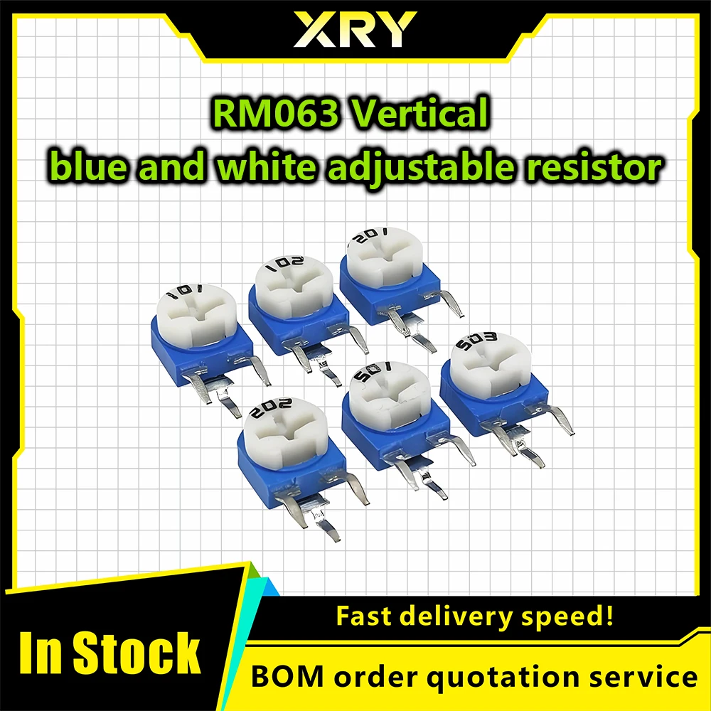 40pcs RM063 RM 063 Trimpot Trimmer Potentiometer 100 200 500 1K 2K 5K 10K 20K 50K 100K 200K 500K 1M Ohm Variable Resistor