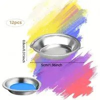 12/24pcs Stainless Steel Painting Color Bowls Oil Paint Trays Paint Color Mixing Cups Color Mixer Children DIY Painting Tools 6