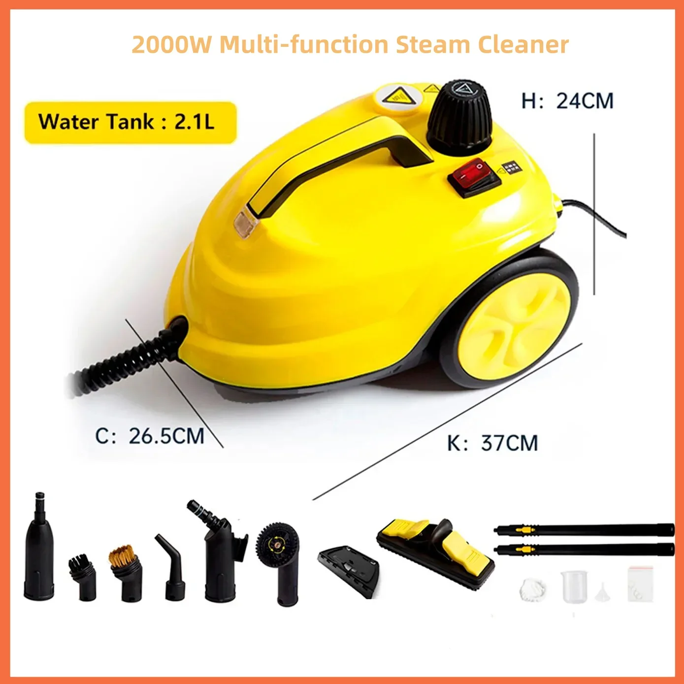 

Multi-function Steam Cleaner 2000W High Temperature Sterilization Disinfection Car Interior Steam Cleaner For Kitchen Floor Car