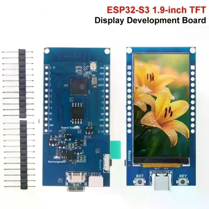

1 PCS ESP32-S3 Development Board With Flash 1.9-inch LCD Display WiFi BT 5.0 Wireless Module 170x320