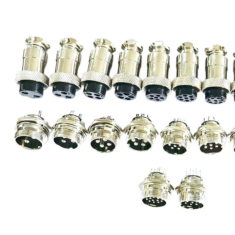 GX20 Aviation Plug, M20 Straight Insertion Aviation Head, High Temperature Resistant, 2-15 Cores
