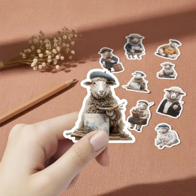 Cute Realistic Sheep Stickers 50Pcs Waterproof No Residue Decals for Phone Case Notebook Luggage Party Favor Decor