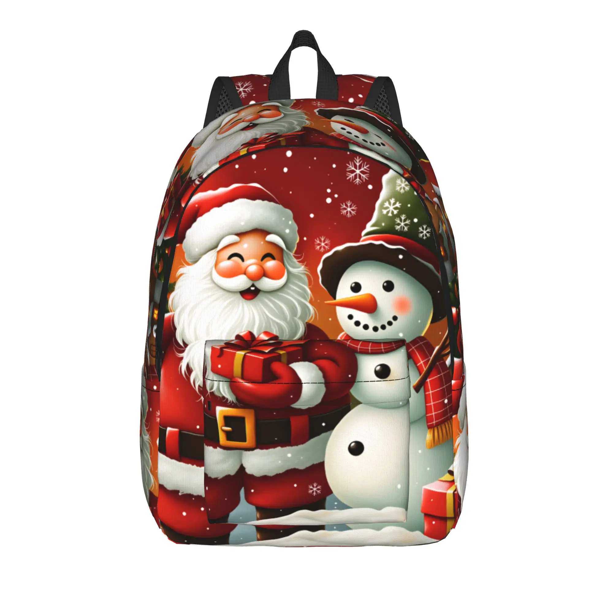Christmas Santa Snowman Backpack  Hiking Backpacks Female Fashion School Bags High Quality Soft Rucksack