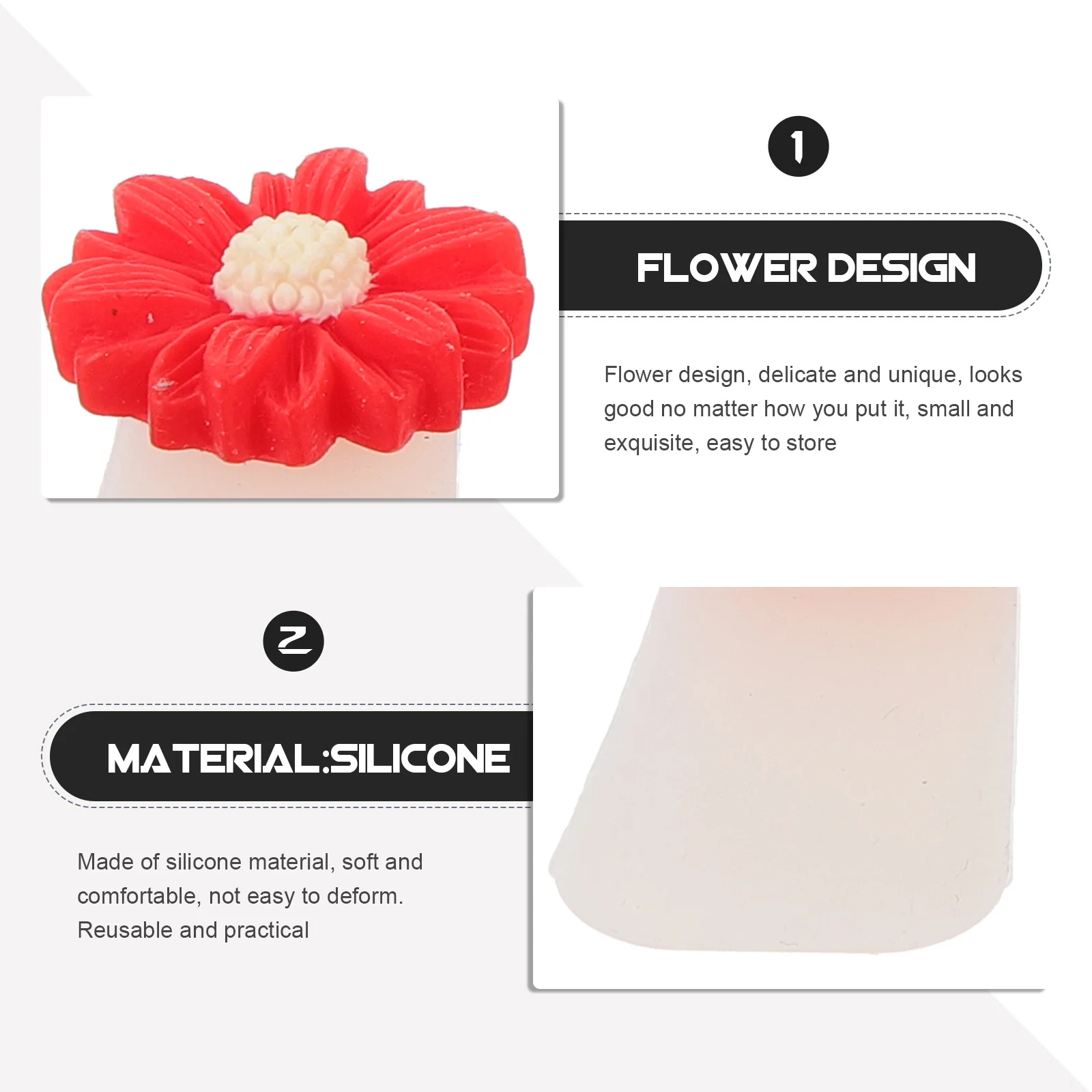 

Toe Separators for Pedicure Silicone Nail Separator 24Pcs Decorative Flower Design Reusable Toe Dividers for Nail Polish