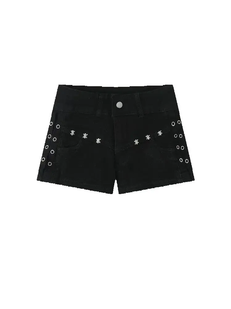 

Summer Women Y2K Dark Academia Gyaru Coquette Low Rise 2000s Denim Shorts Japanese Korean Harajuku Jean Hot Pants Kpop Stretch