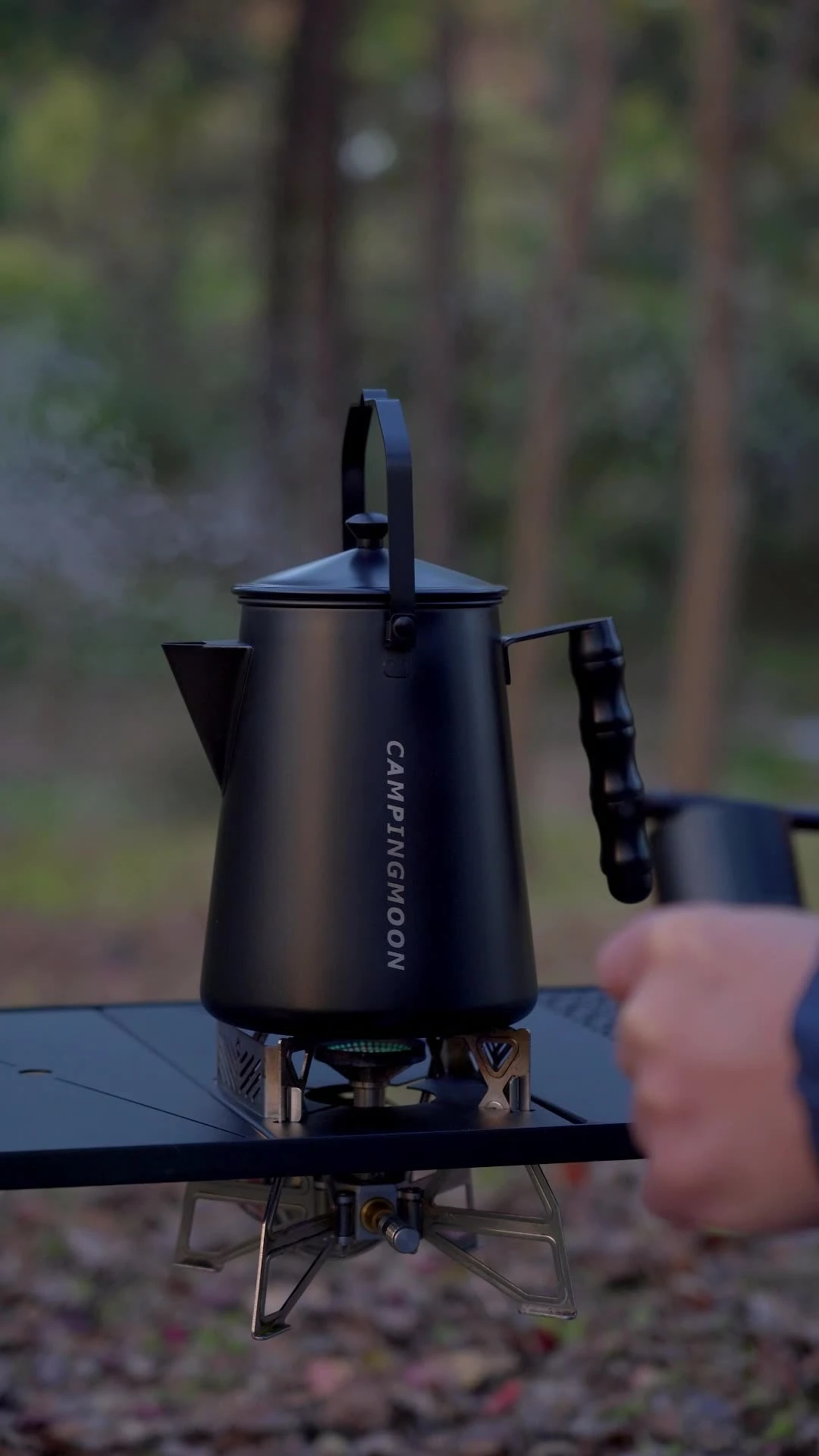

CAMPINGMOON BKSW-6 Титановый чайник из нержавеющей стали для заваривания кофе на открытом воздухе, походный чайник для пикника и кемпинга