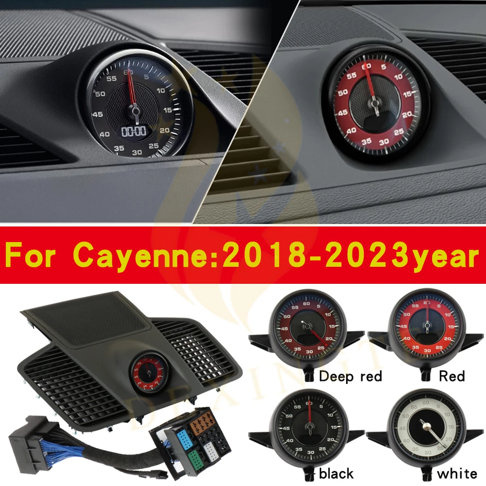 

Car Stopwatch For Porsche 2018-2023 Cayenne Compass Clock Dashboard Center Control Interior Decoration Interior Accessories