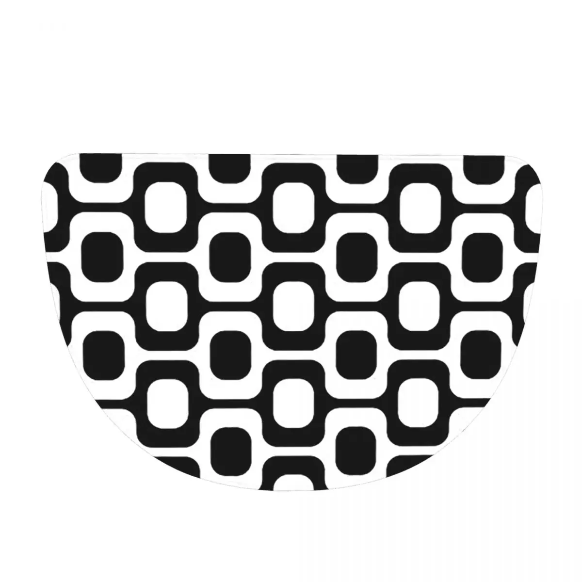 Alfombra de Baño Antideslizante de Franela Suave en Blanco y Negro Ipanema, Tapete Absorbente para Garaje