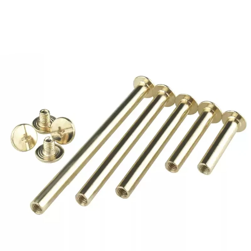 M5 nickel plated/Brass Plated album screw leather belt wallet photo scrapbook account book post Chicago screw binding rivets