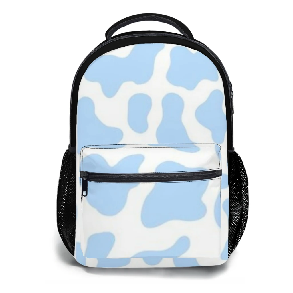 Preppy, mochila escolar azul para meninas, mochila de estudante de grande capacidade, mochila de estudante do ensino médio de desenho animado de 17 polegadas