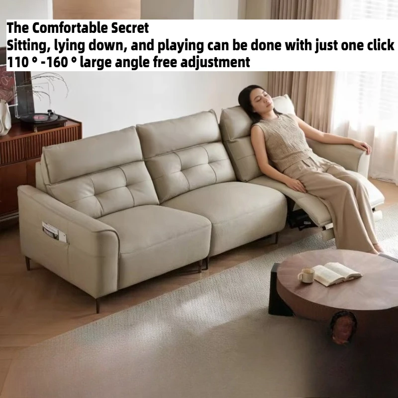 

Итальянский минималистичный прямой диван-реклайнер для гостиной, роскошная электрическая кушетка-шезлонг в стиле середины века