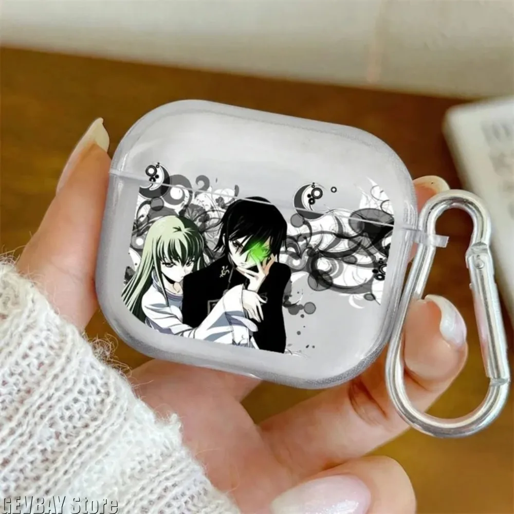 Anime Lelouch Rebellion TPU-Hülle für AirPods 4 Pro 1 2 3, Transparente Bluetooth-Kopfhörer-Schutzhülle