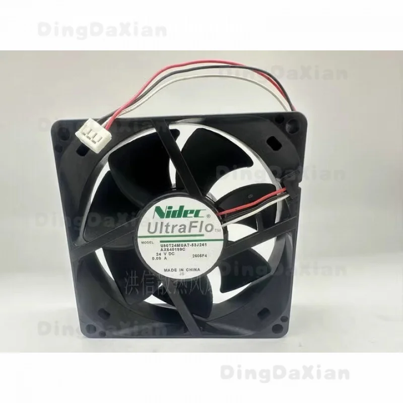 D 1 pcs 3-Wire Cooling Fan For Nidec U80T24MUA7-53J241 8025 8CM 24V 0.09A