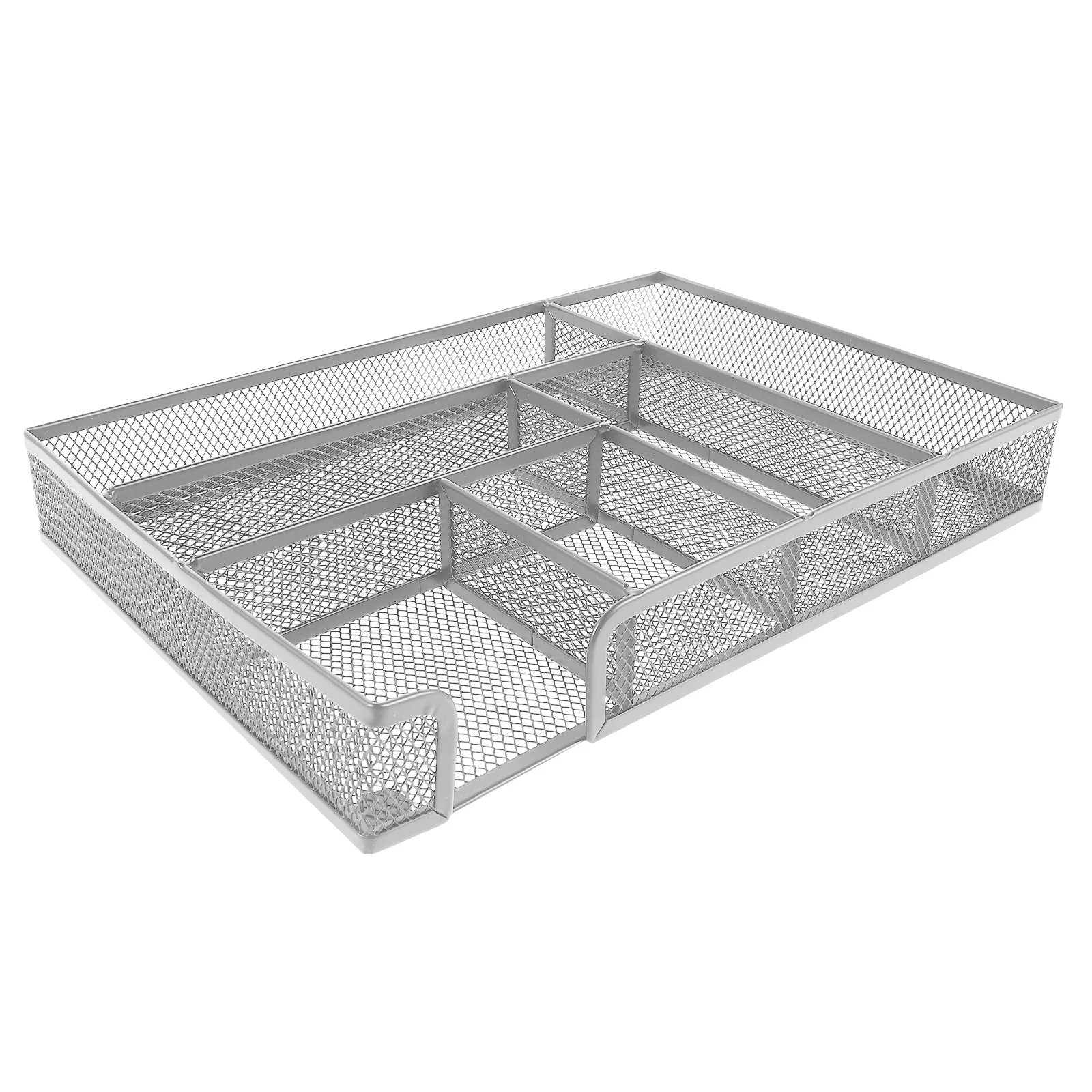 

Metal Mesh Storage Tray 6 Compartments Organizer Desk Stationery Craft Containers Office Dorm Supplies