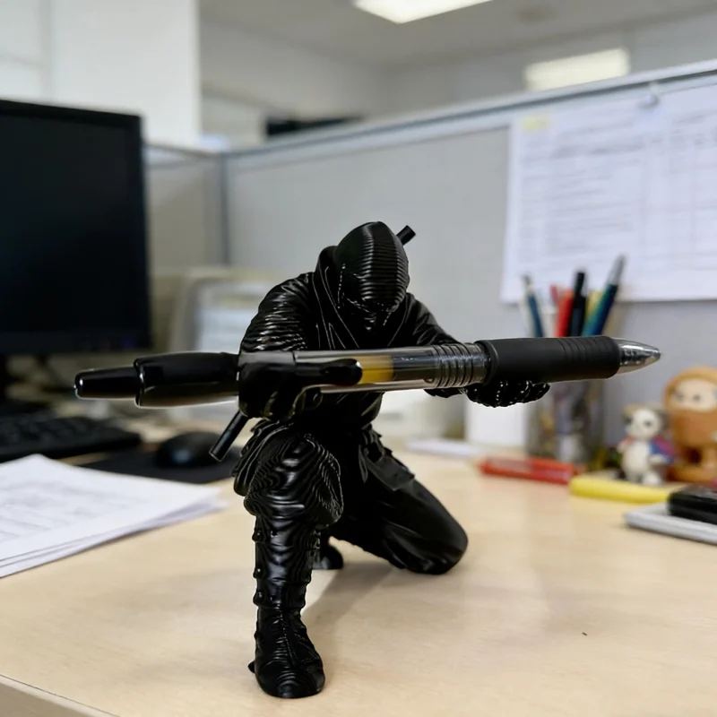1/2 Pack Can Accommodate Ballpoint Pens, Fountain Pens, Pencils, and Various Stationery Items. the Ninja-Style Pen Holder Is Unique, Cool, and Creative, Perfect for Adding a Touch of Fashion to Your D