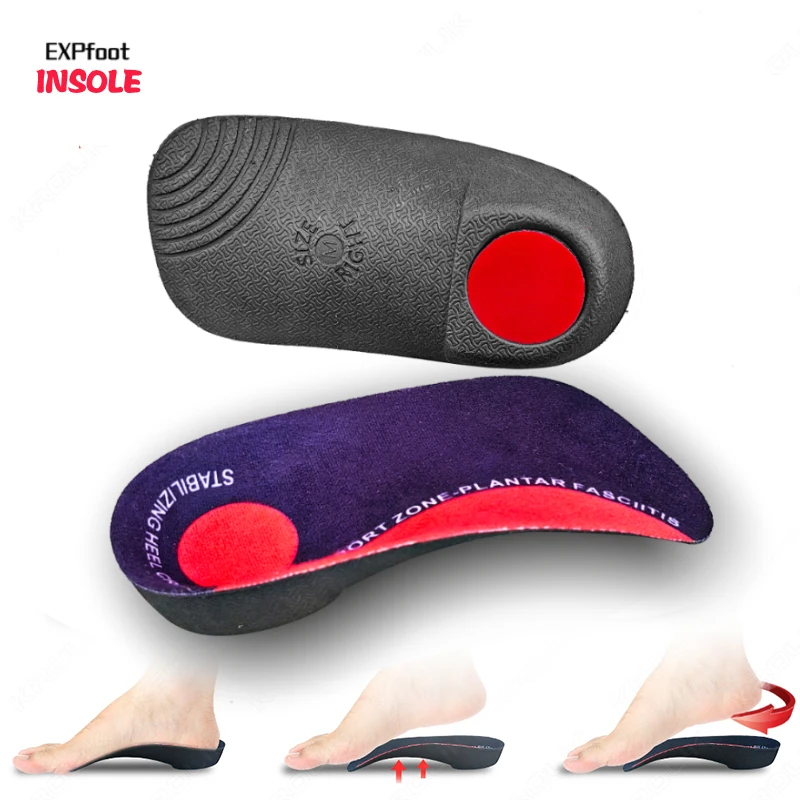 Flat Feet Insole Orthotic Insert Orthopedic 3/4 Arch Support Shoes Insole Heel Pain Plantar Fasciitis Men Woman Foot Care Unisex