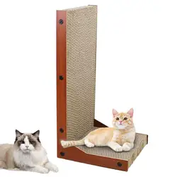 Cat Scratch Pad L-Shape Cardboard Scratcher Pad For Cats Vertical Scratchers Indoor Cats Entertainment Board For Study Room