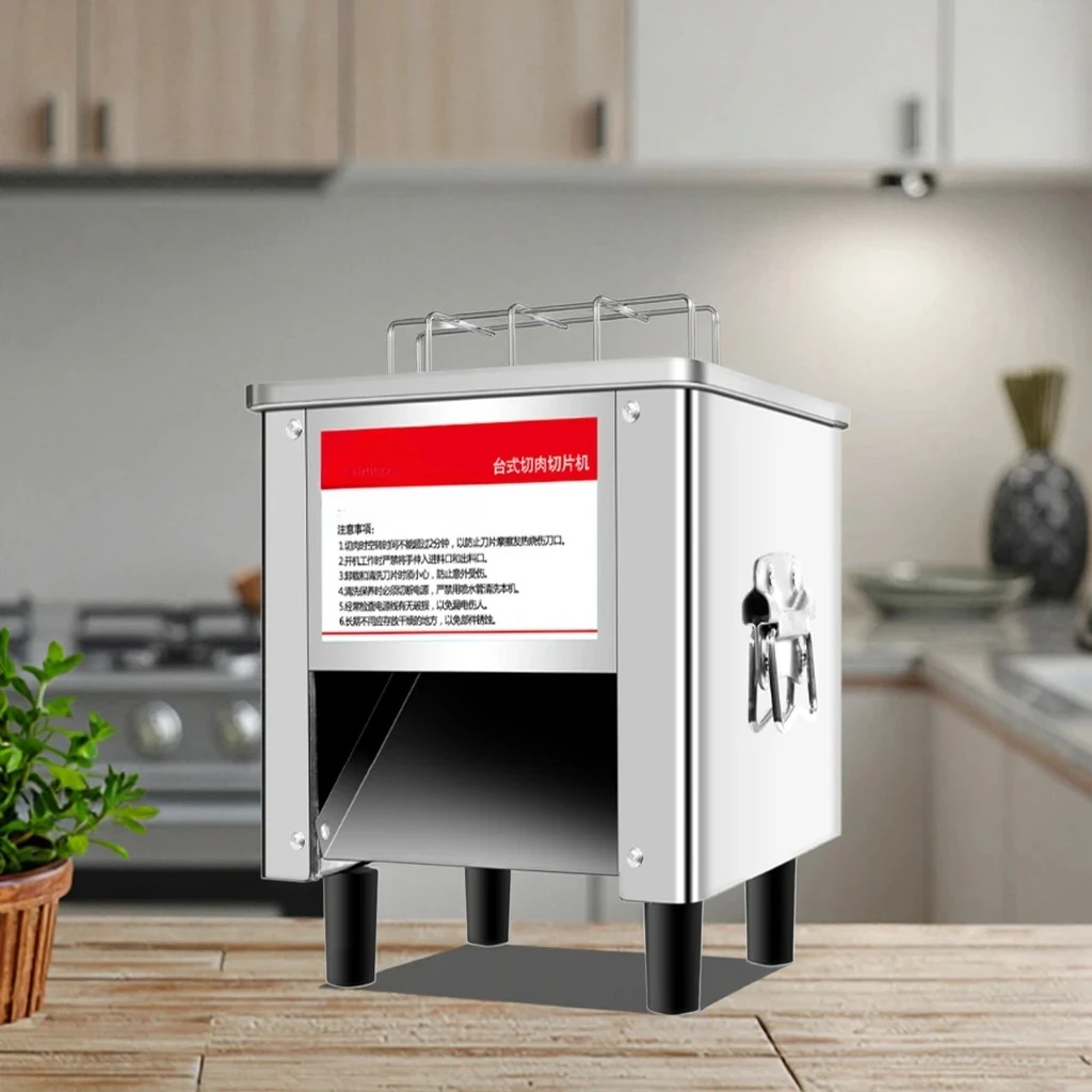 Commercial Fresh Meat Portioning Grinder Butcher Slicer Machine with New Motor for Retail Restaurants and Farms