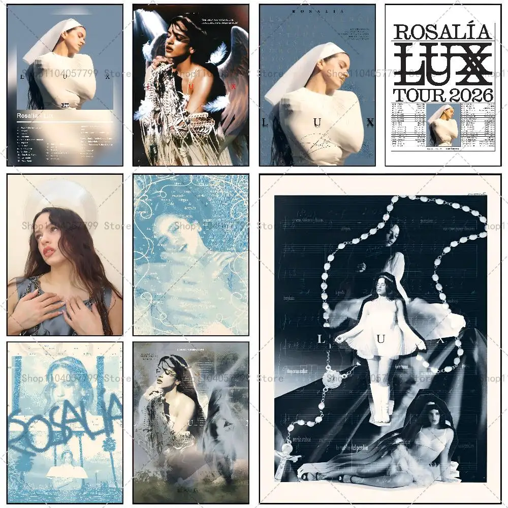 Singer R-Rosalia New Album Lux Poster Self-adhesive Wall Mural Art Waterproof Sticker For Bar Room Decor High Quality Print Gift