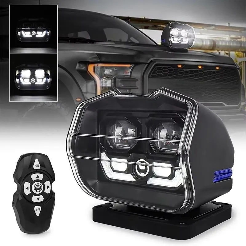 Off Road 60W 360 Degree Rotating Wireless Remote Control Led Search Light for Marine Boats