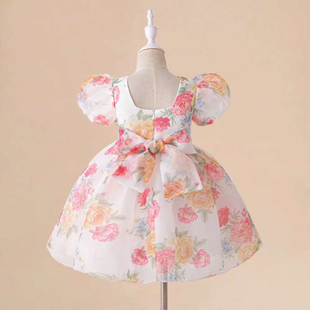 Summer Flower Dress For Girls Baby Kids 1st Birthday Party Baptism Tutu Dresses Toddler Girl Evening Prom Gown Children Costumes