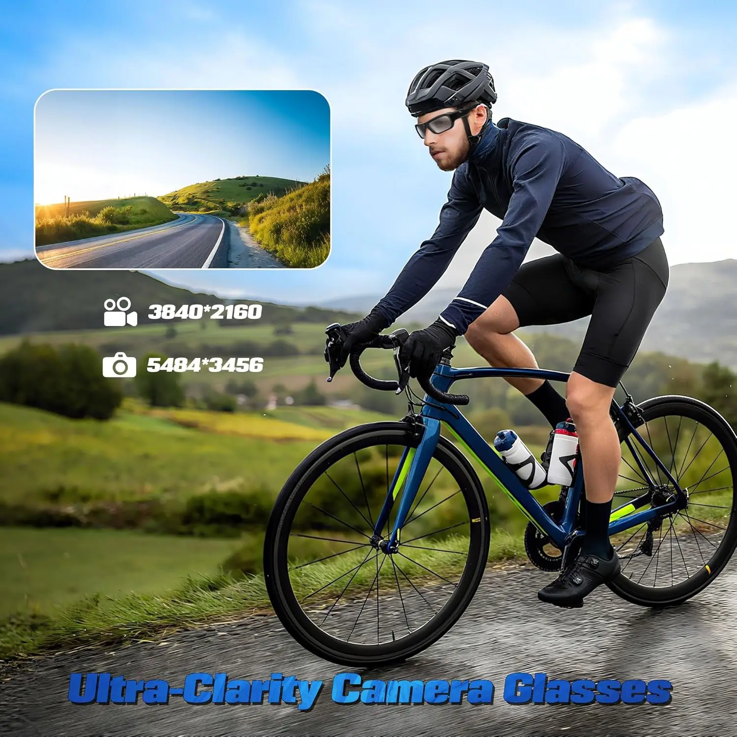 

Glasses Pocket Camera 4K 30Fps Digital Ultra UHd 2h Professional Optic Cycling Live Stream Lens Video Vlog Runcam Sports Action