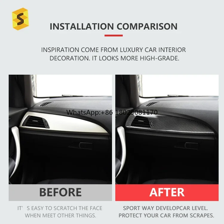 Auto Interieur Accsori Copilot Trim Real Koolstofvezel Cover F20 F21 F22 Rhd Instrumentenpaneel Voor Bmw 1 Seri 2 Seri