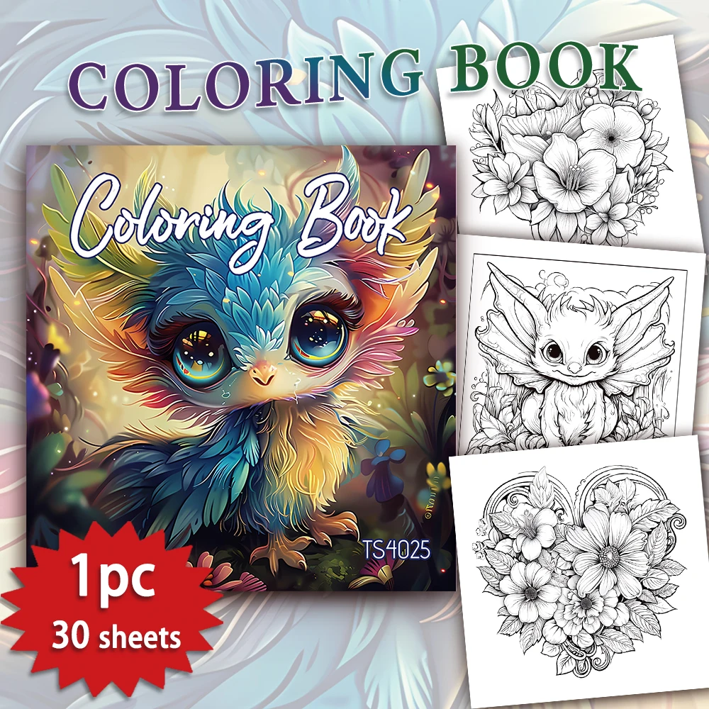 1pc, Teen Girls Coloring Book - Teen Coloring Book - 30 Sheets, 8.3x 8.3in, For Adult Stress Relief, Christmas, Halloween Gifts