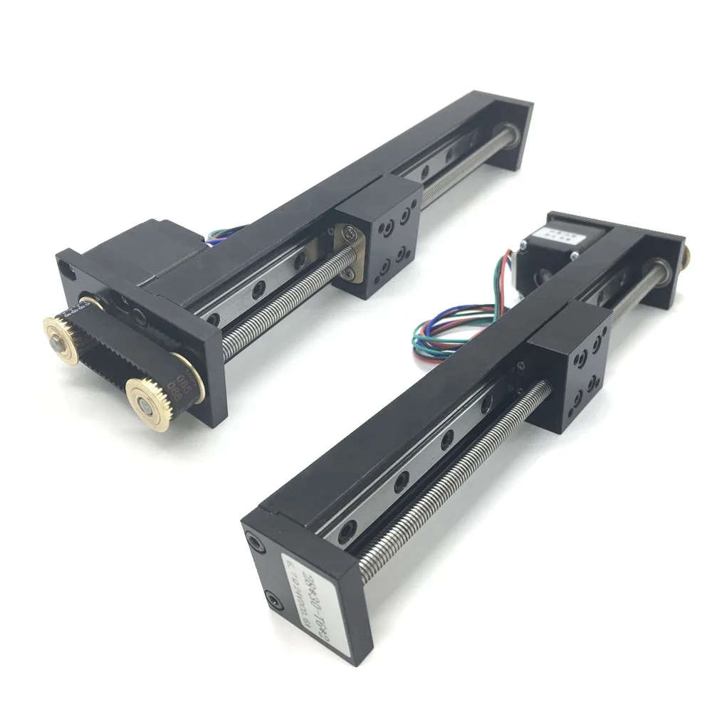 Mini Synchronous Pulley Linear Module T-type CNC Sliding Table with Nema11 Stepper Motor Linear Rail Motor Stage Kit