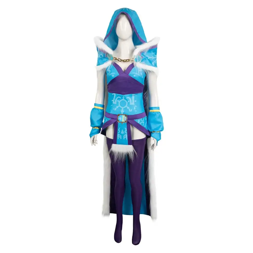 Crystal Maiden Cosplay Costume Adult Women Fantasia Dress Cloak Gloves Outfits Halloween Carnival Party Suit