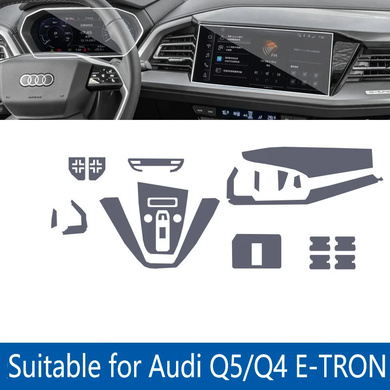 

For audi Q4 E-tron 2022 2023 Tpu Transparent Film Car Interior Sticker Center Console Touch Screen Door Car Accessories