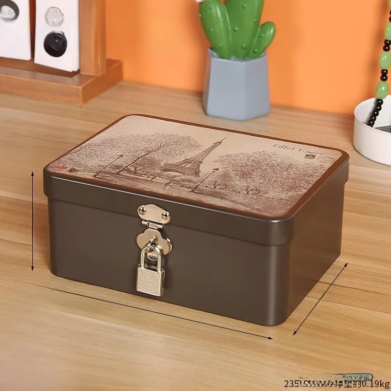 Password Lock Storage Box Dormitory Special Iron Box Mobile Phone Box Money Box Anti-Theft Storage Private Item Iron Box
