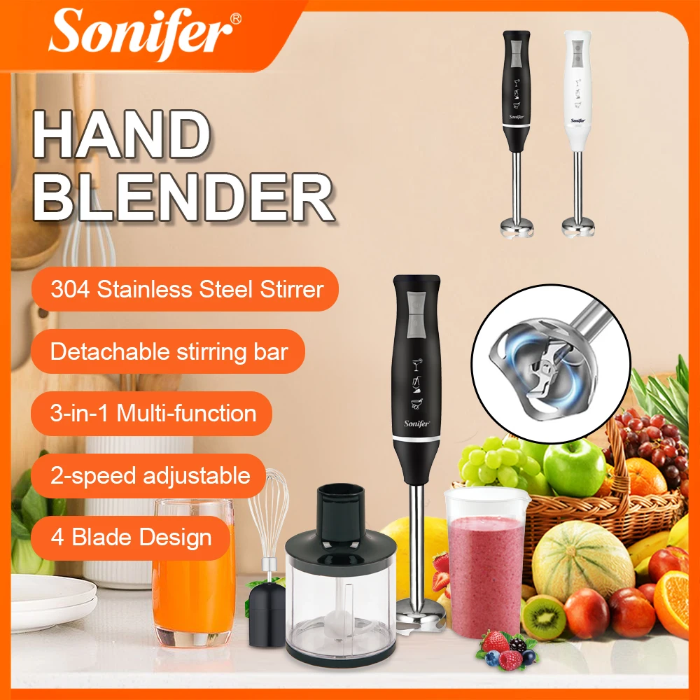 Immersion Hand Blender Set - Handmixer Sonifer SF-8025 400W 4-in-1 Stabmixer-Set