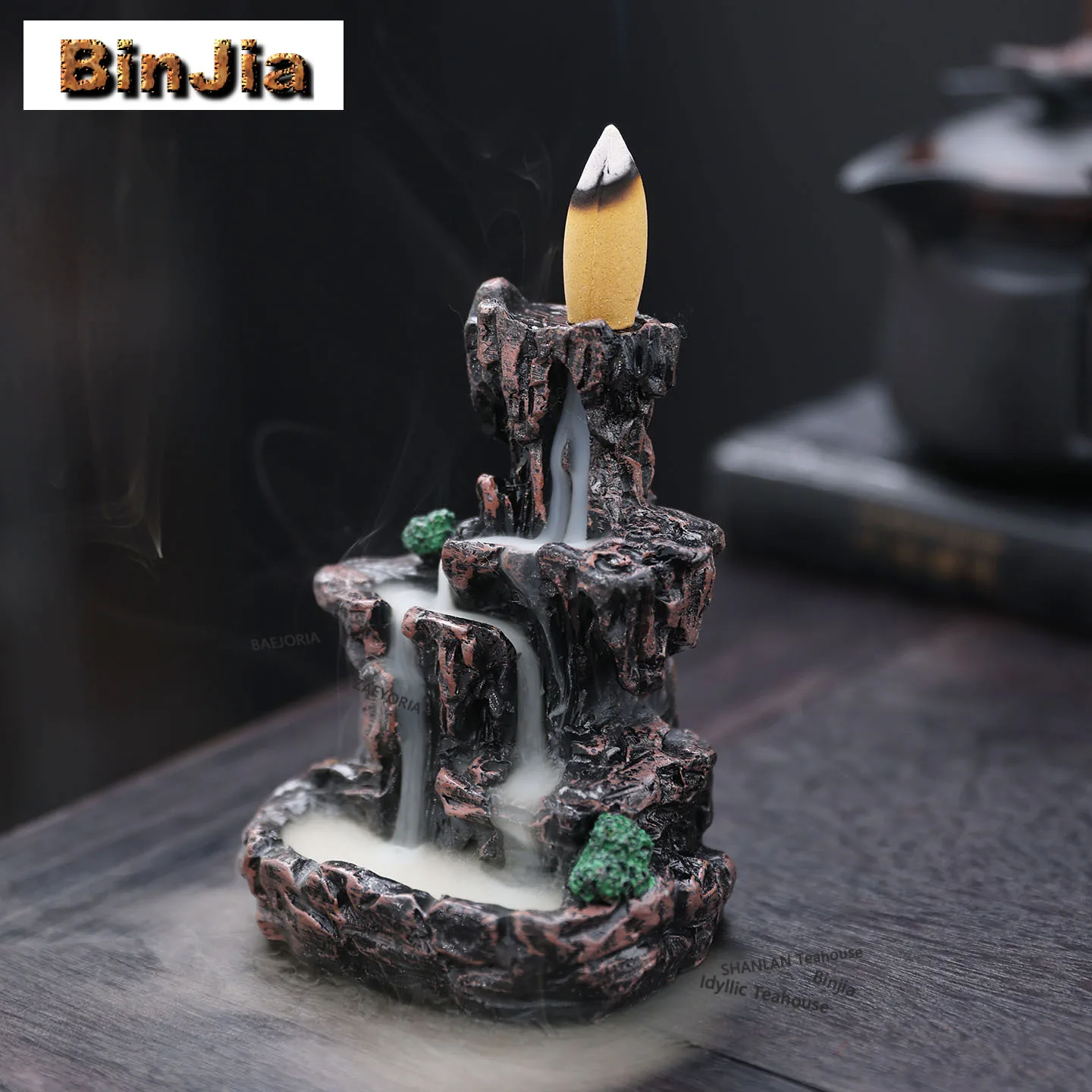 Mountains And Flowing Water Backflow Incense Holder Water Fountain Decoration Incense Burners Consecrate Censer Teaware Gifts