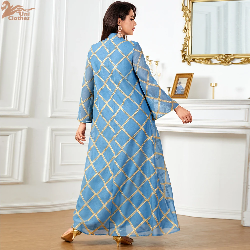 Uni 2024 New Eid Ramadan Elegant Muslim Women Abaya Ramadan Party Long Dresses Woman Dubai Robe Moroccan Caftan