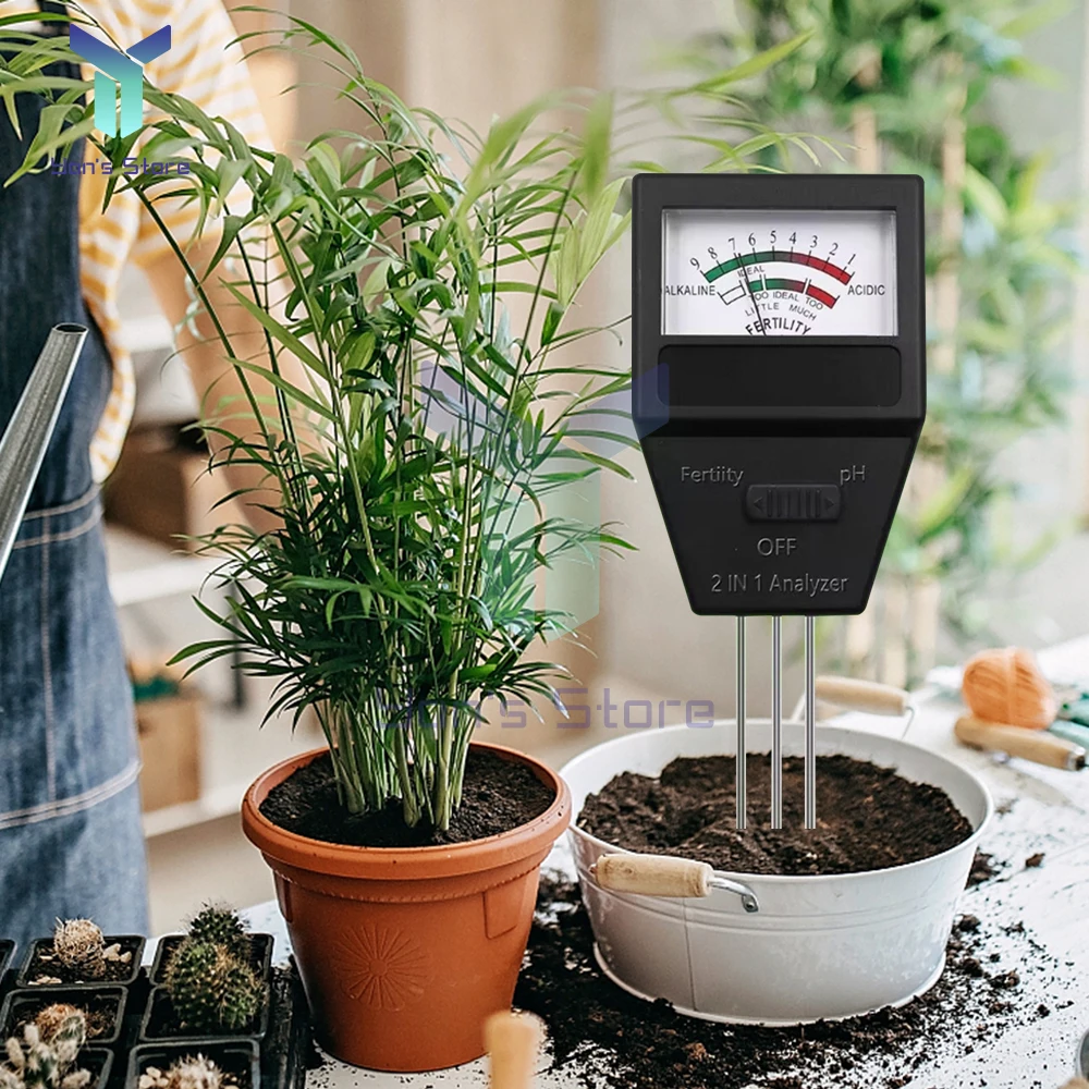 Misuratore di fertilità del PH del suolo 2 in 1 con 3 sonde Tester del PH del suolo misuratore di acidità del dispositivo di misurazione Fertile della pianta per il giardino